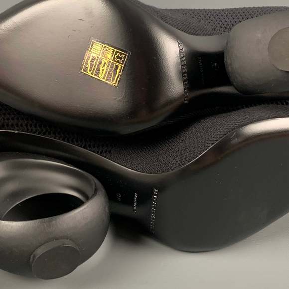 BURBERRY Black Nylon Knitted Pointed Toe Boots - Picture 7 of 7